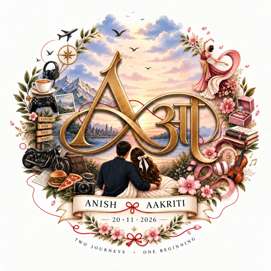 Anish and Aakriti wedding crest