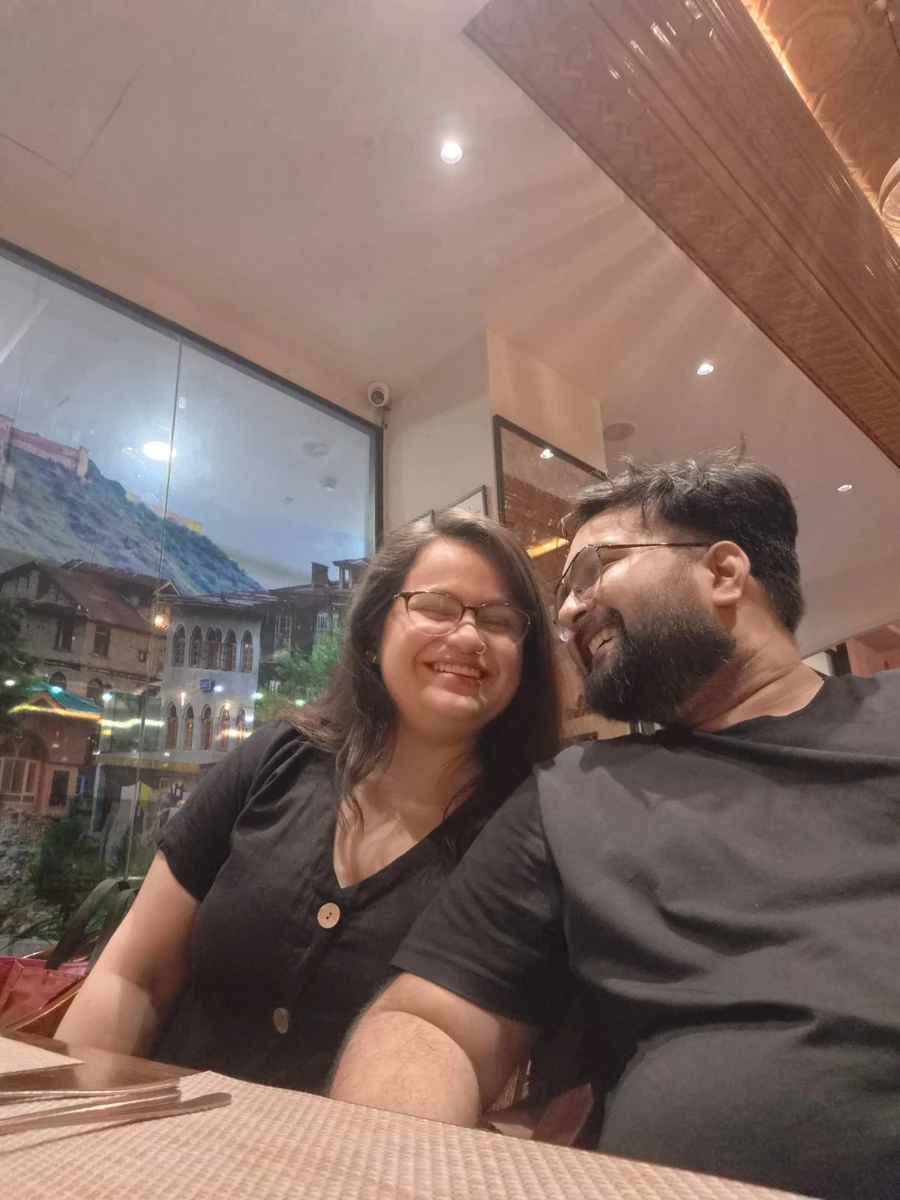 Anish and Aakriti smiling together